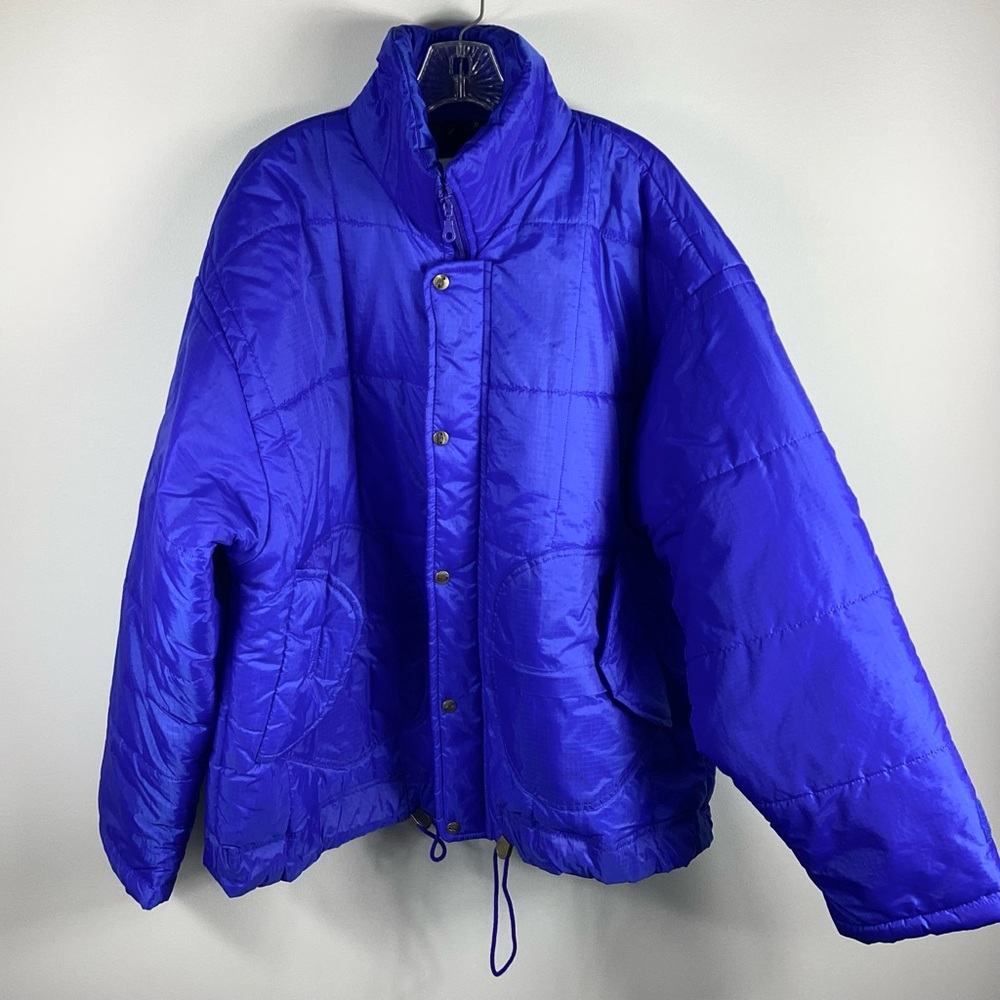 Ford Racing Puffer Jacket Mens XXL Blue Made in England Logo Outdoors Winter